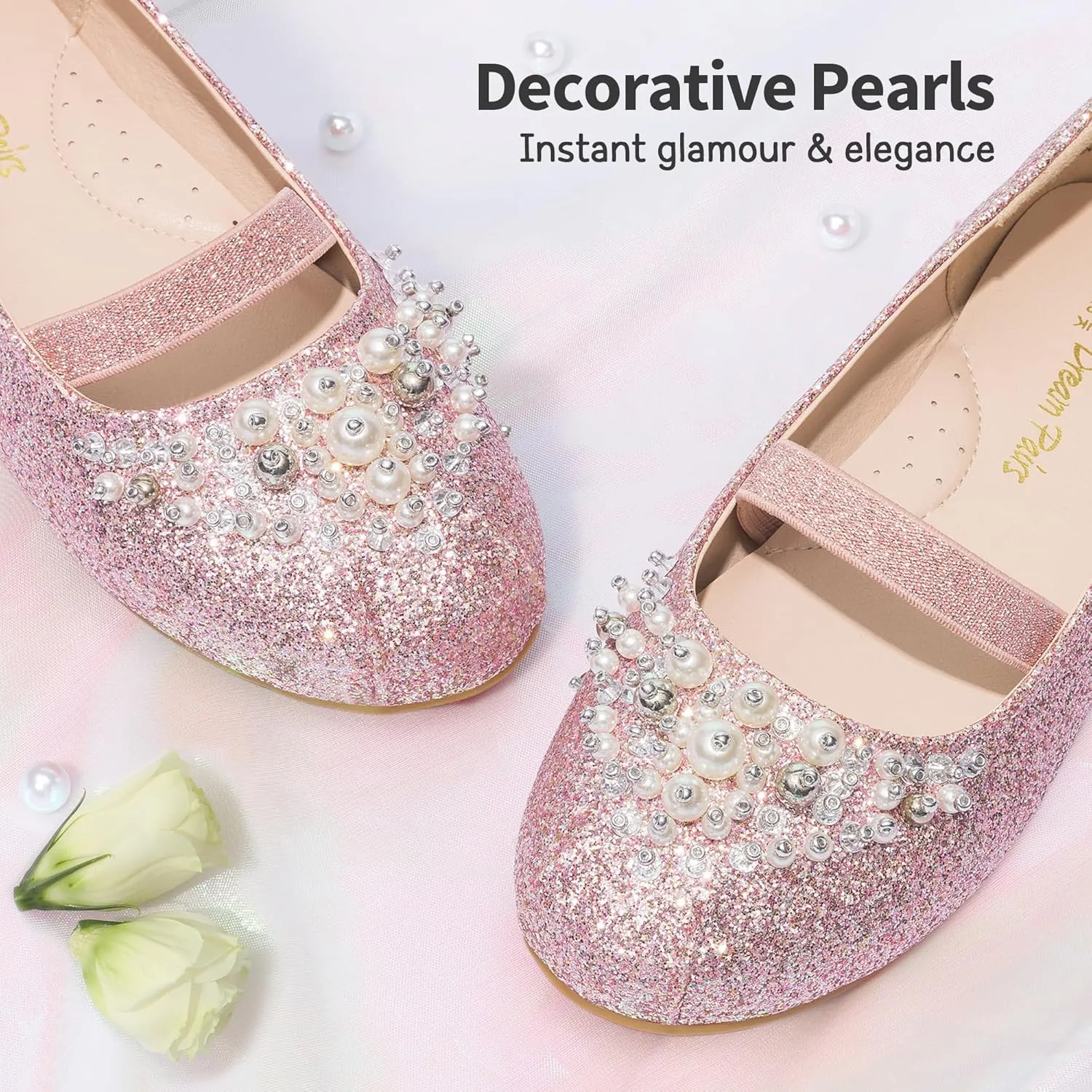 DREAM PAIRS Girls Ballet Flats Flower Shoes Mary Jane Ballerina Flat Dress Shoes for Daily/Wedding/Party
