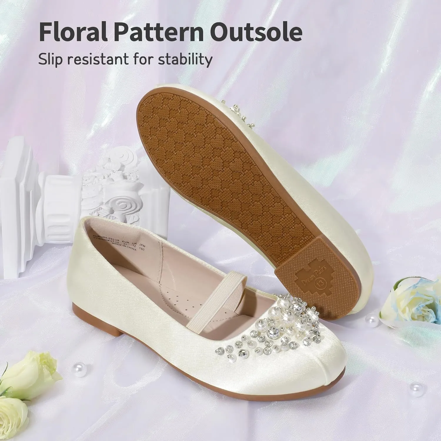DREAM PAIRS Girls Ballet Flats Flower Shoes Mary Jane Ballerina Flat Dress Shoes for Daily/Wedding/Party