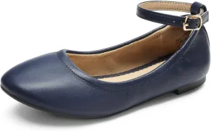 DREAM PAIRS Girls Dress Shoes Girl's Ballerina Flat Ankle Strap Ballet Flats (Toddler/Little Kid/Big Kid)