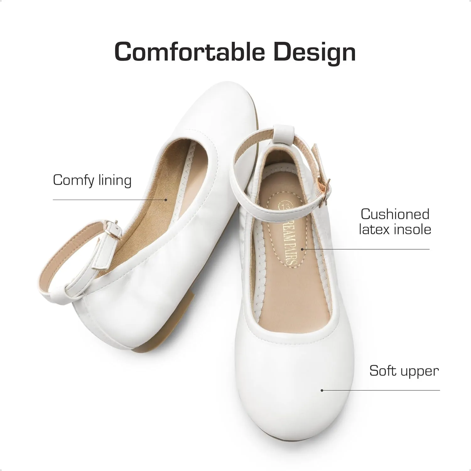DREAM PAIRS Girls Dress Shoes Girl's Ballerina Flat Ankle Strap Ballet Flats (Toddler/Little Kid/Big Kid)