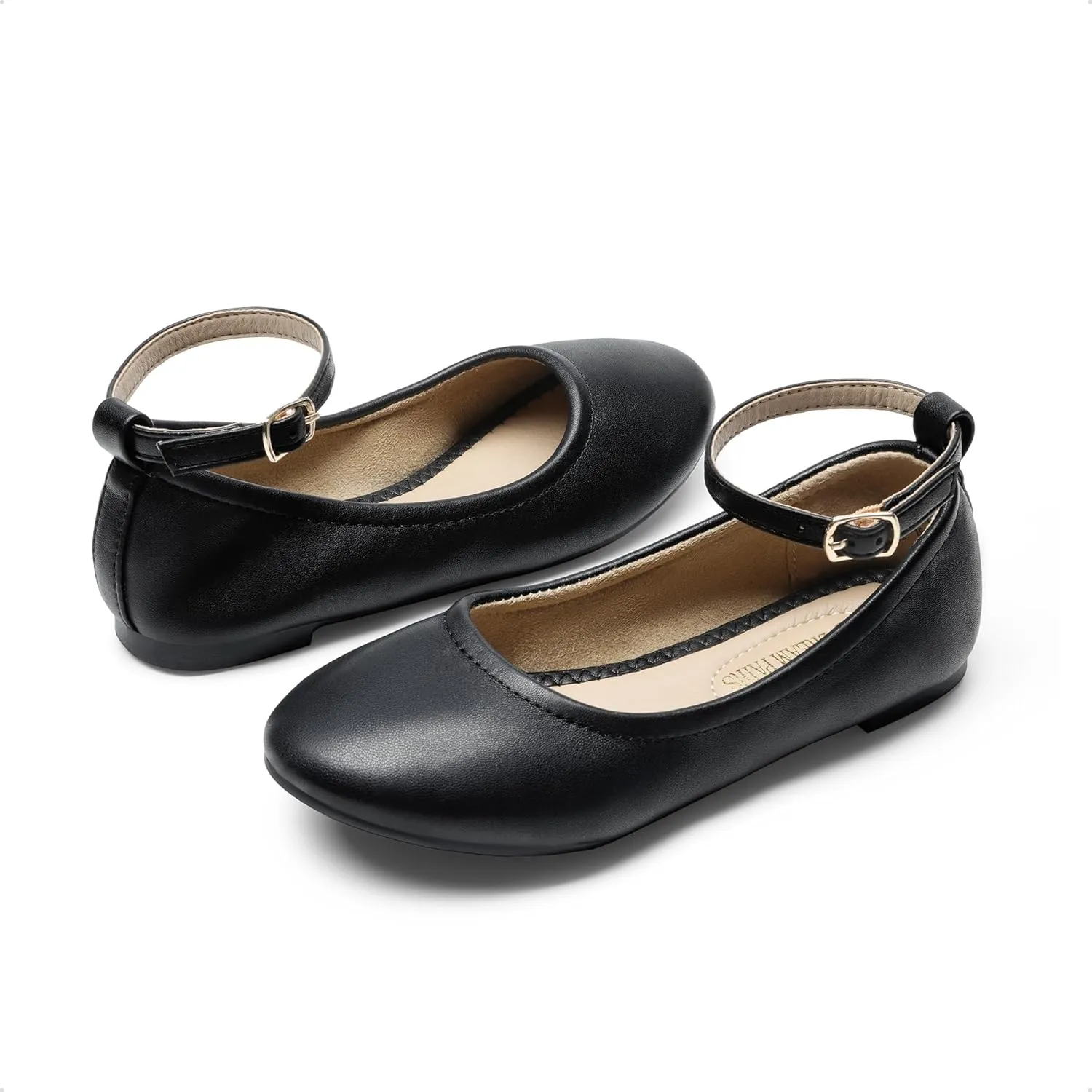 DREAM PAIRS Girls Dress Shoes Girl's Ballerina Flat Ankle Strap Ballet Flats (Toddler/Little Kid/Big Kid)
