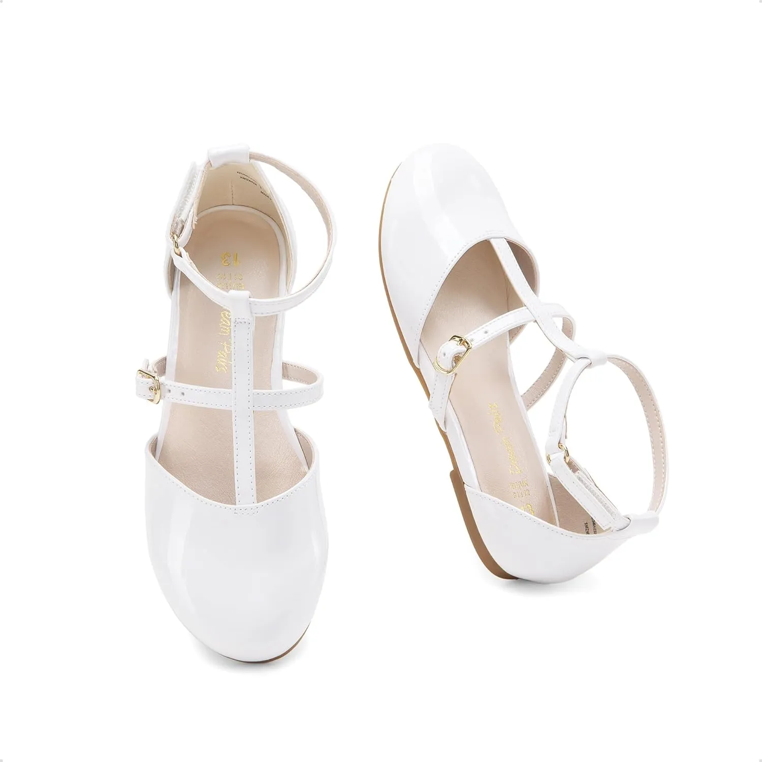 DREAM PAIRS Girls Dress Shoes Mary Jane Flats for Little Girls Party Shoes with T Strap