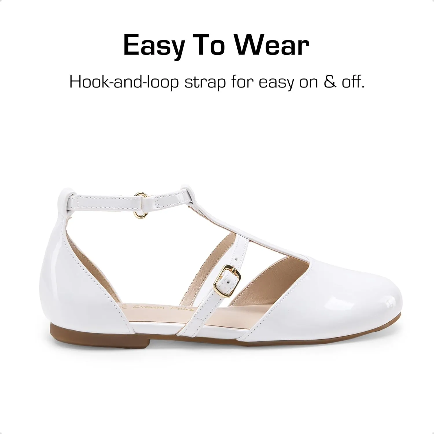 DREAM PAIRS Girls Dress Shoes Mary Jane Flats for Little Girls Party Shoes with T Strap