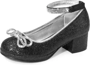 DREAM PAIRS Girls Dress Shoes Platform Chunky Heel Ankle Strap Princess Flats Flower Party Wedding Pump for Little Big Kid