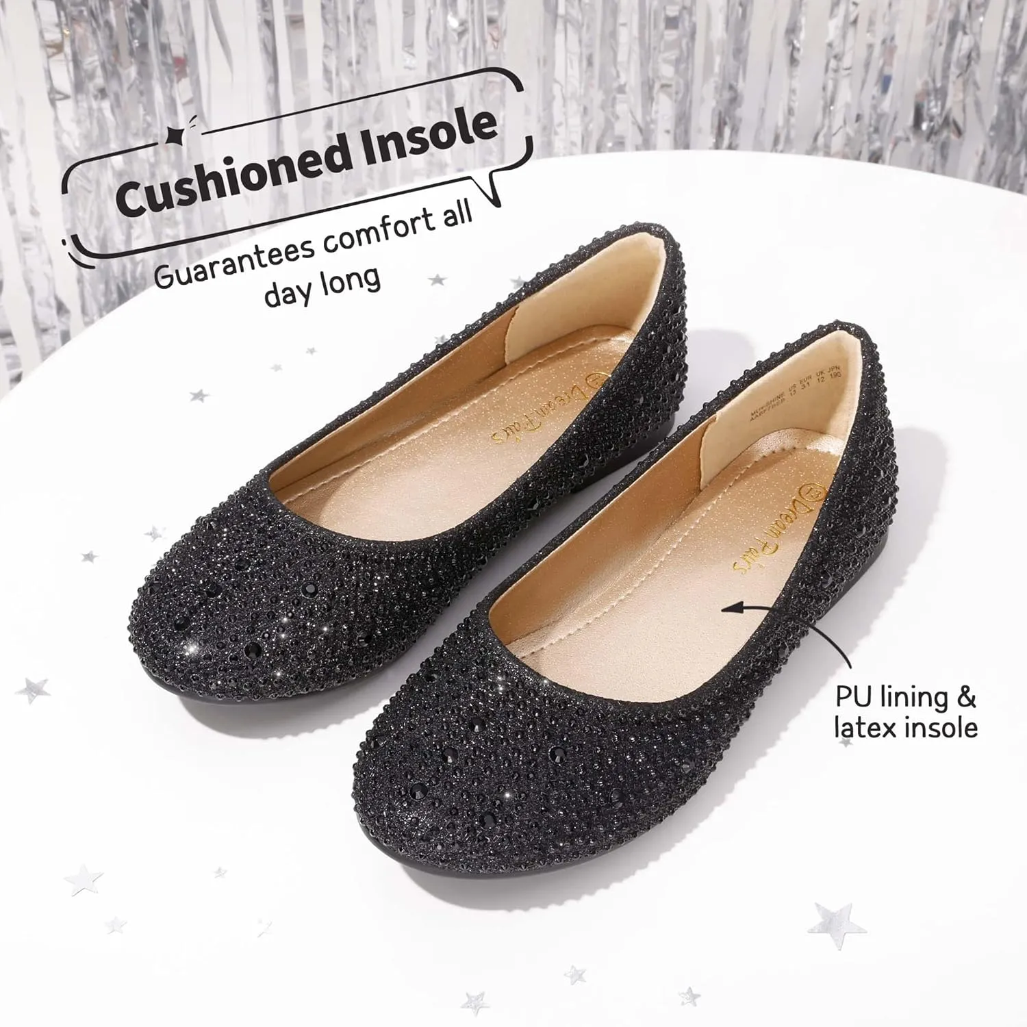DREAM PAIRS Girls Dress Shoes Slip on Ballerina Flats for Wedding/Party