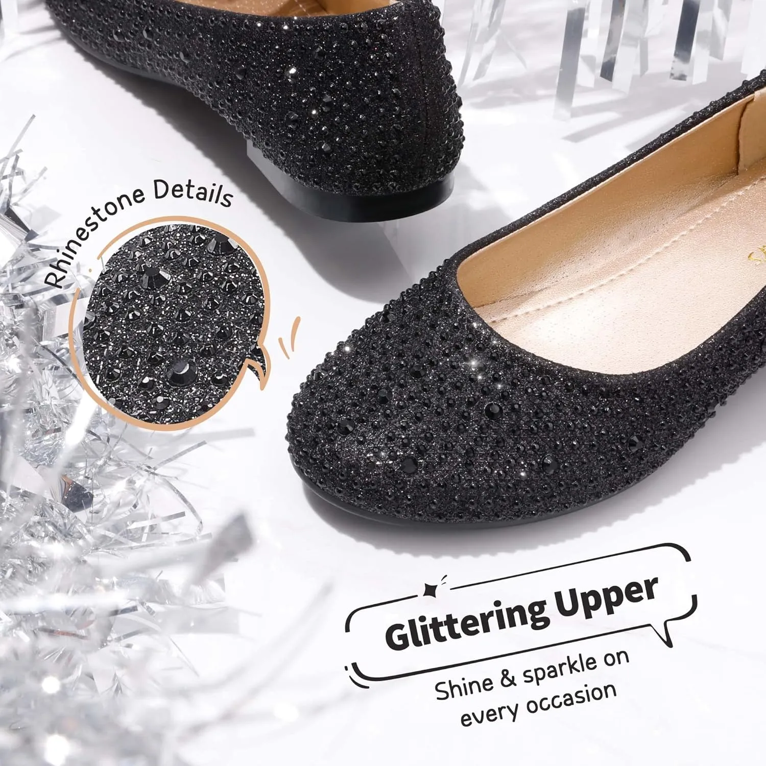 DREAM PAIRS Girls Dress Shoes Slip on Ballerina Flats for Wedding/Party