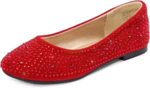 DREAM PAIRS Girls Dress Shoes Slip on Ballerina Flats for Wedding/Party