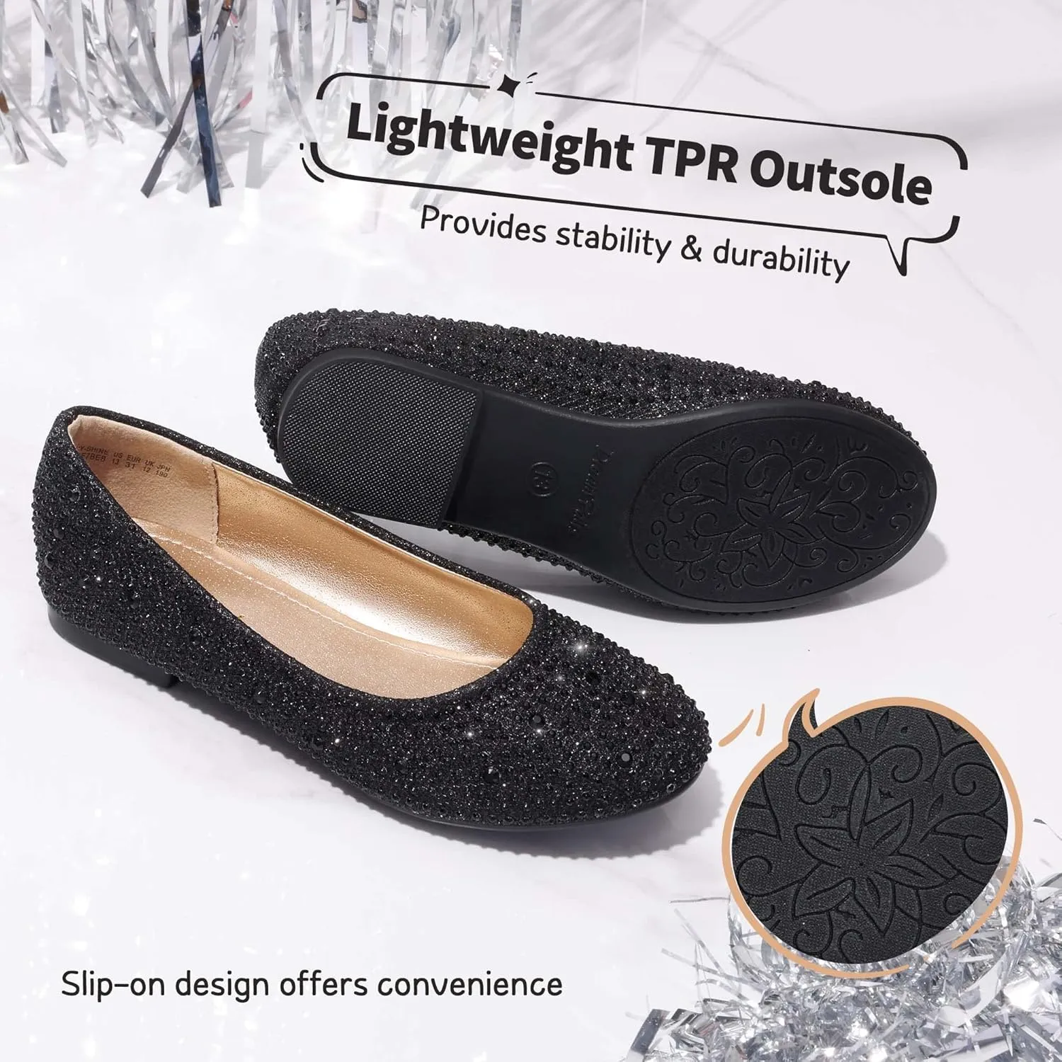 DREAM PAIRS Girls Dress Shoes Slip on Ballerina Flats for Wedding/Party