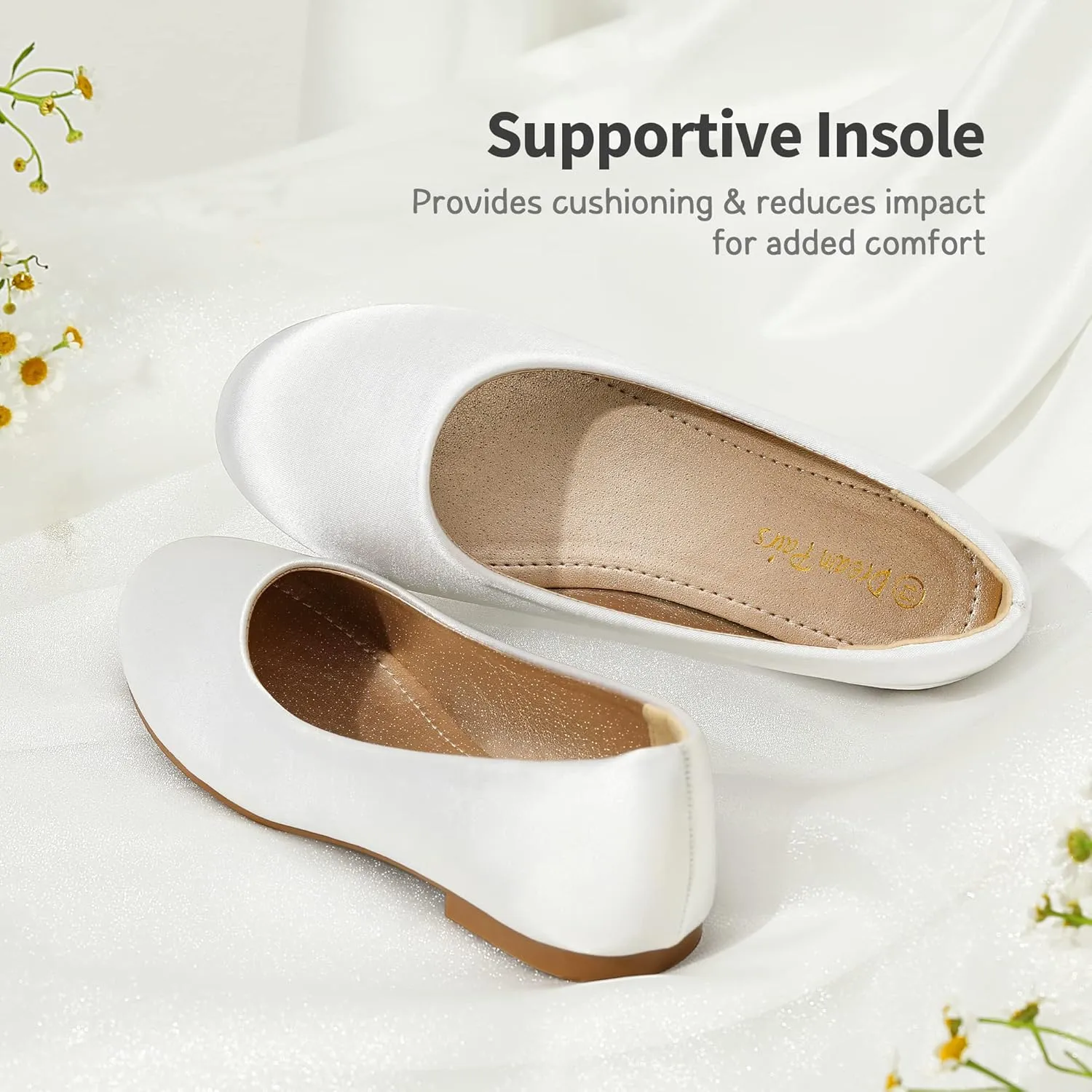 DREAM PAIRS Girls Dress Shoes Slip on Ballerina Flats for Wedding/Party