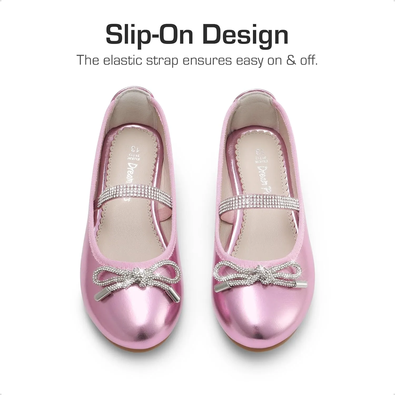 DREAM PAIRS Girls Dress Shoes Slip-on Flower Girl Ballet Flats for Party, Wedding, Performance, Prom, Graduation