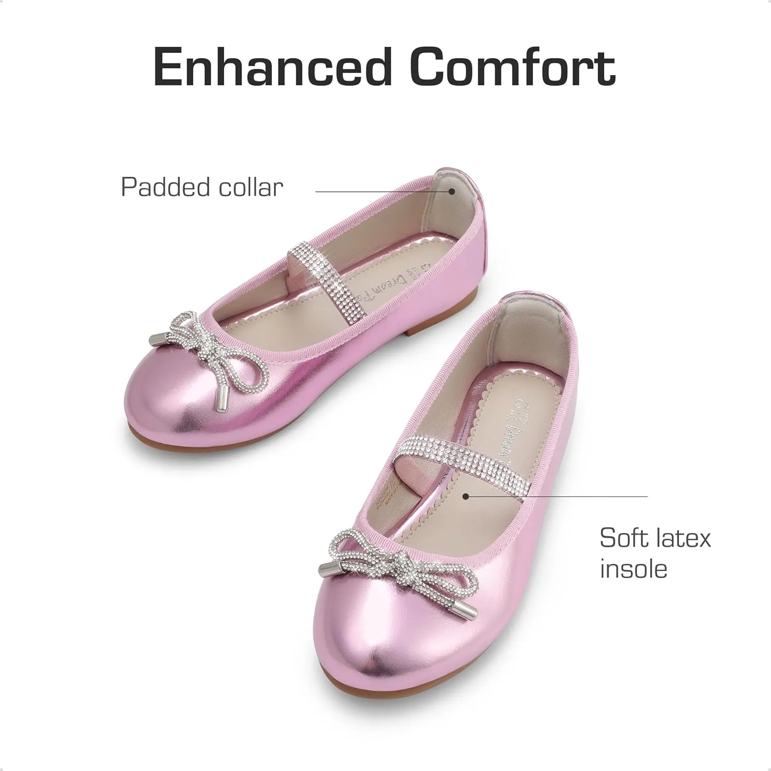 DREAM PAIRS Girls Dress Shoes Slip-on Flower Girl Ballet Flats for Party, Wedding, Performance, Prom, Graduation