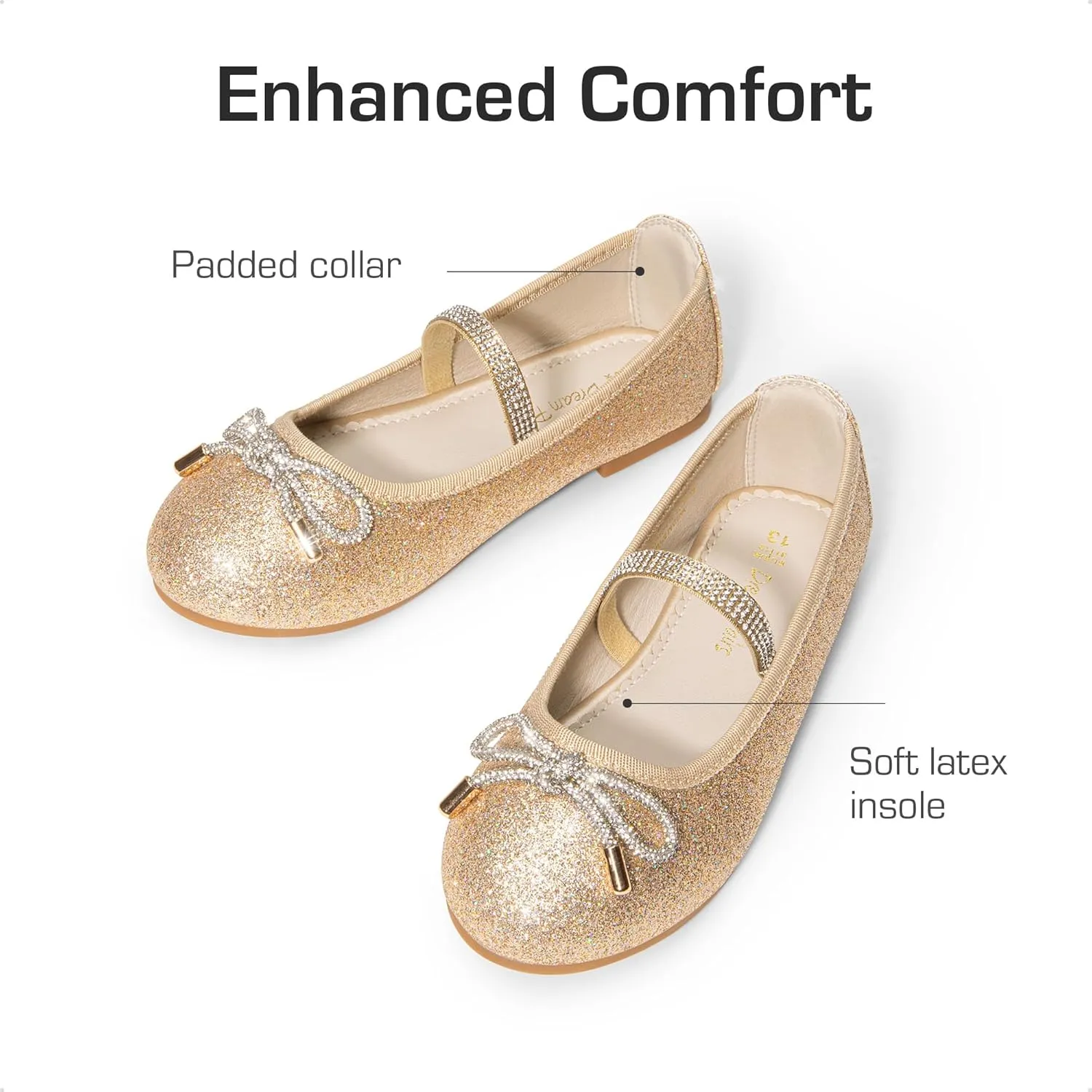 DREAM PAIRS Girls Dress Shoes Slip-on Flower Girl Ballet Flats for Party, Wedding, Performance, Prom, Graduation