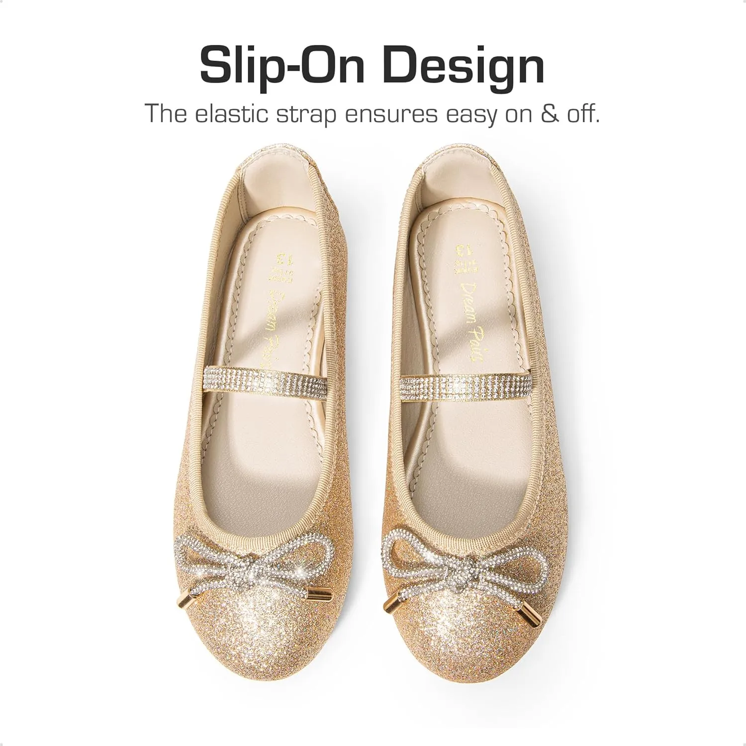 DREAM PAIRS Girls Dress Shoes Slip-on Flower Girl Ballet Flats for Party, Wedding, Performance, Prom, Graduation