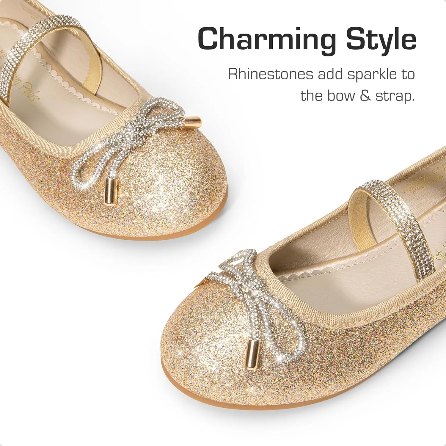 DREAM PAIRS Girls Dress Shoes Slip-on Flower Girl Ballet Flats for Party, Wedding, Performance, Prom, Graduation