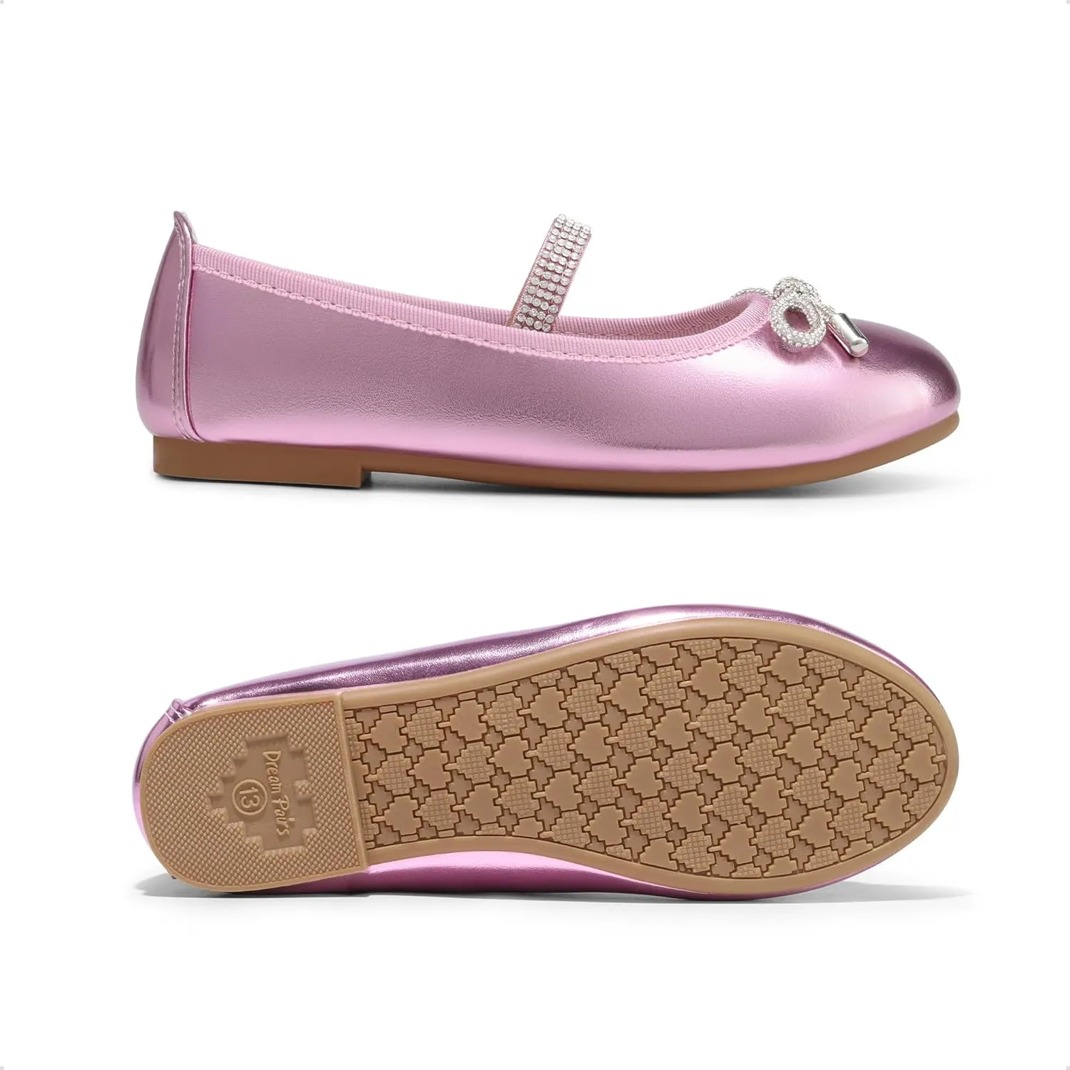 DREAM PAIRS Girls Dress Shoes Slip-on Flower Girl Ballet Flats for Party, Wedding, Performance, Prom, Graduation