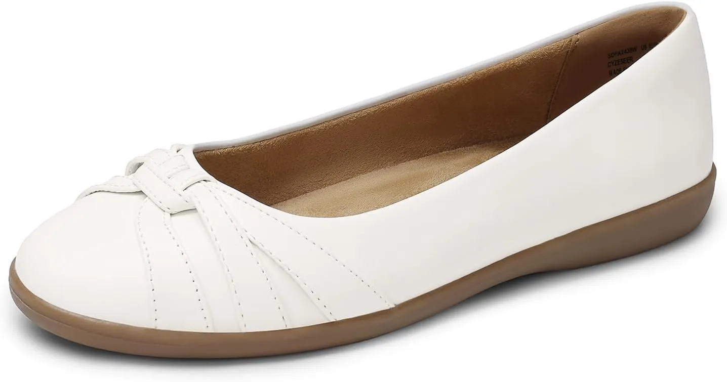 DREAM PAIRS Women’s Ballet Flats, Comfortable Round Toe Slip on Dressy Work Office Shoes with Arch Support