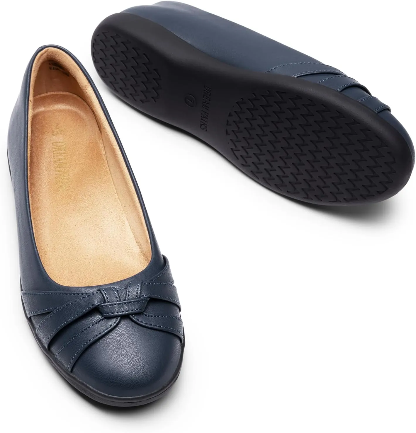 DREAM PAIRS Women’s Ballet Flats, Comfortable Round Toe Slip on Dressy Work Office Shoes with Arch Support