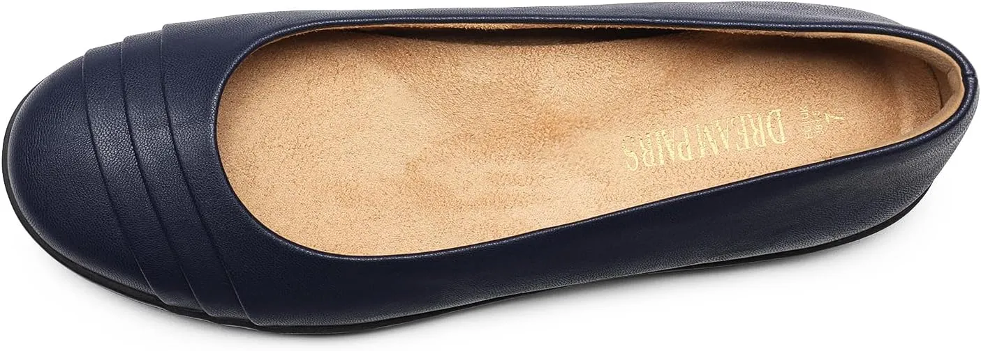 DREAM PAIRS Womens Comfortable Ballet Flats, Business Office Dress Shoes, Dressy Round Toe Slip On Work Flats