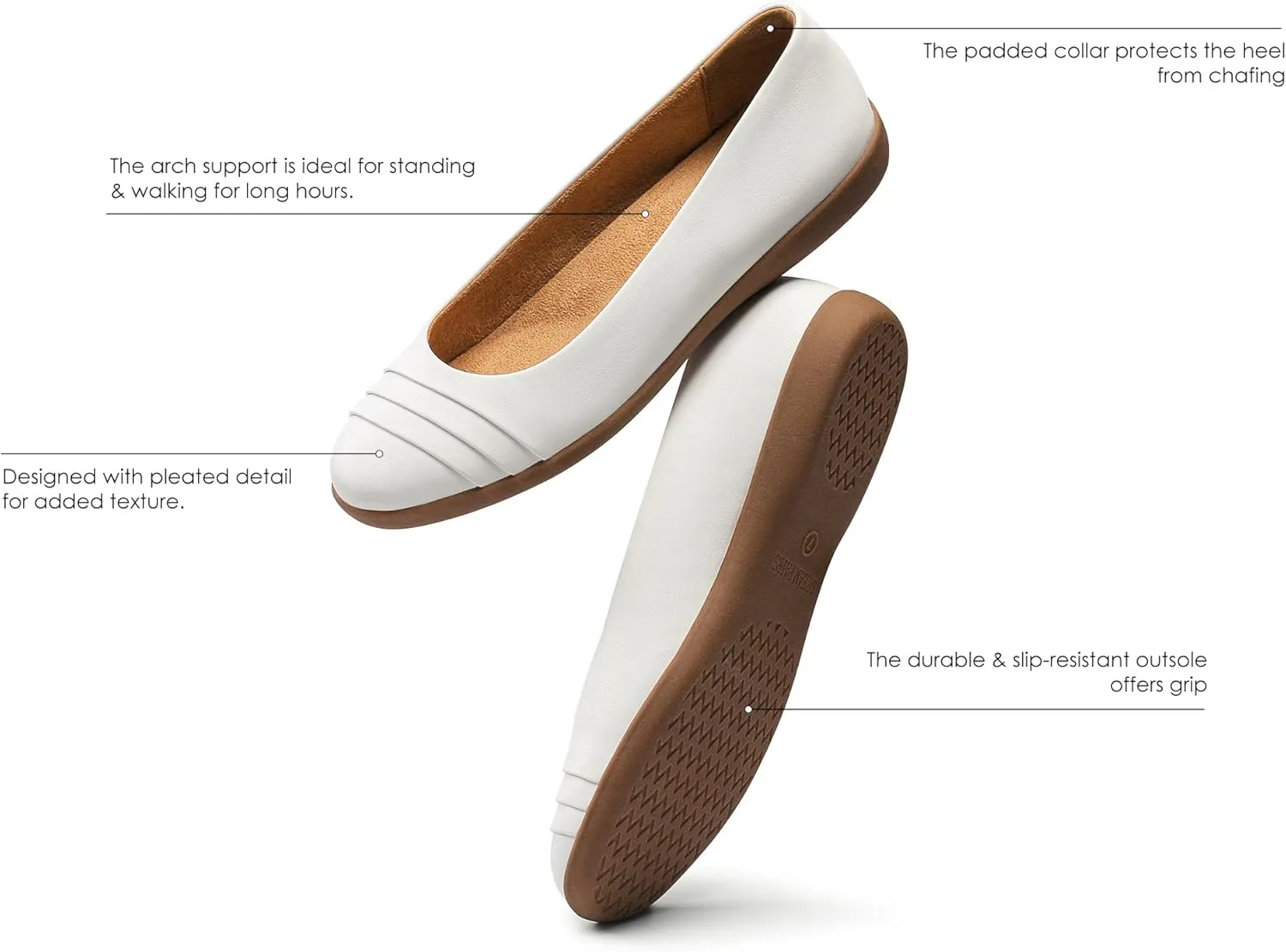 DREAM PAIRS Womens Comfortable Ballet Flats, Business Office Dress Shoes, Dressy Round Toe Slip On Work Flats