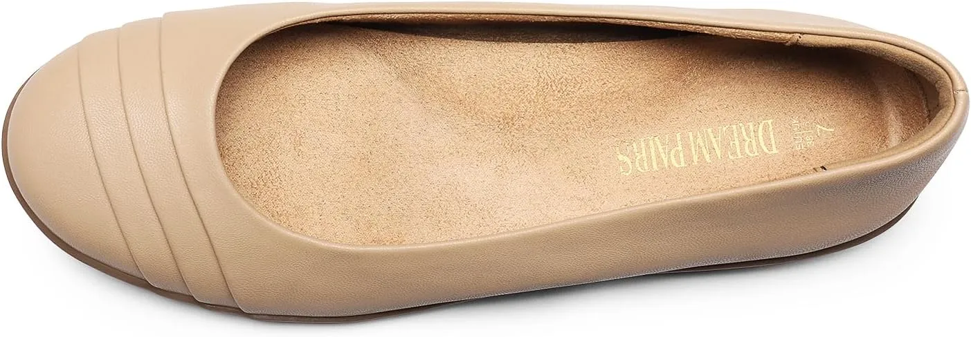 DREAM PAIRS Womens Comfortable Ballet Flats, Business Office Dress Shoes, Dressy Round Toe Slip On Work Flats