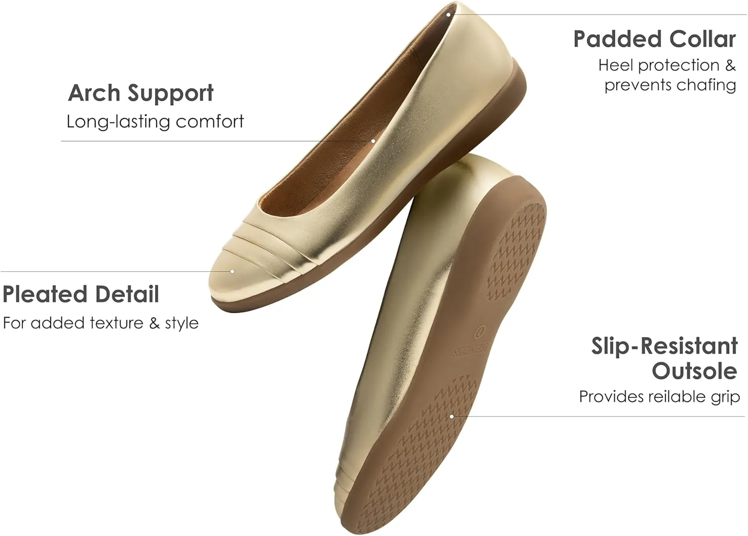 DREAM PAIRS Womens Comfortable Ballet Flats, Business Office Dress Shoes, Dressy Round Toe Slip On Work Flats
