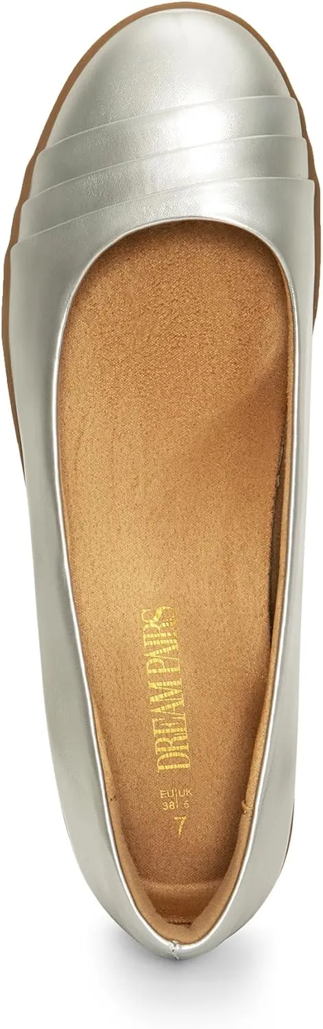 DREAM PAIRS Womens Comfortable Ballet Flats, Business Office Dress Shoes, Dressy Round Toe Slip On Work Flats