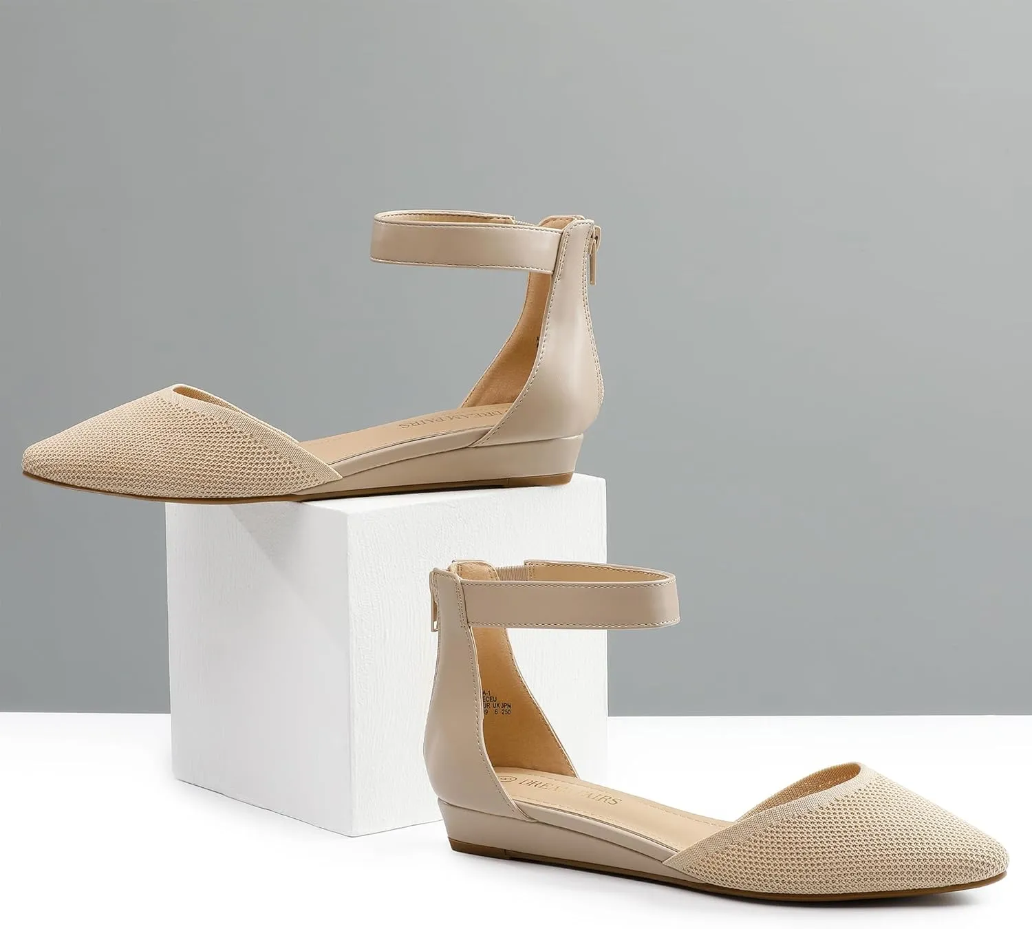 DREAM PAIRS Women's Low Wedge Ankle Strap Dress Flats Shoes