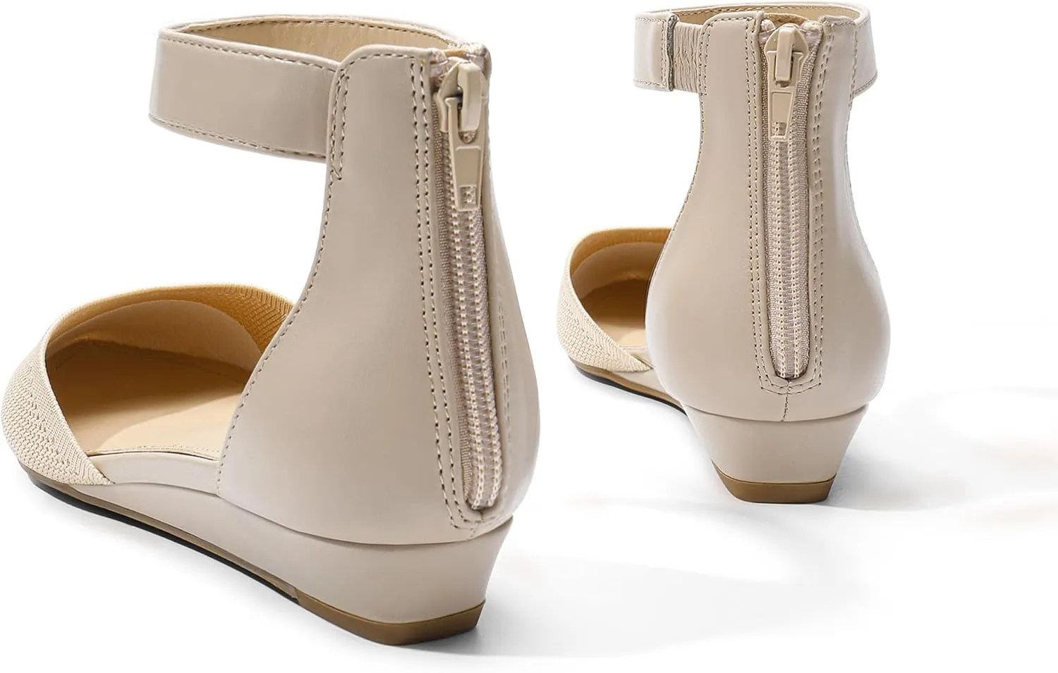 DREAM PAIRS Women's Low Wedge Ankle Strap Dress Flats Shoes