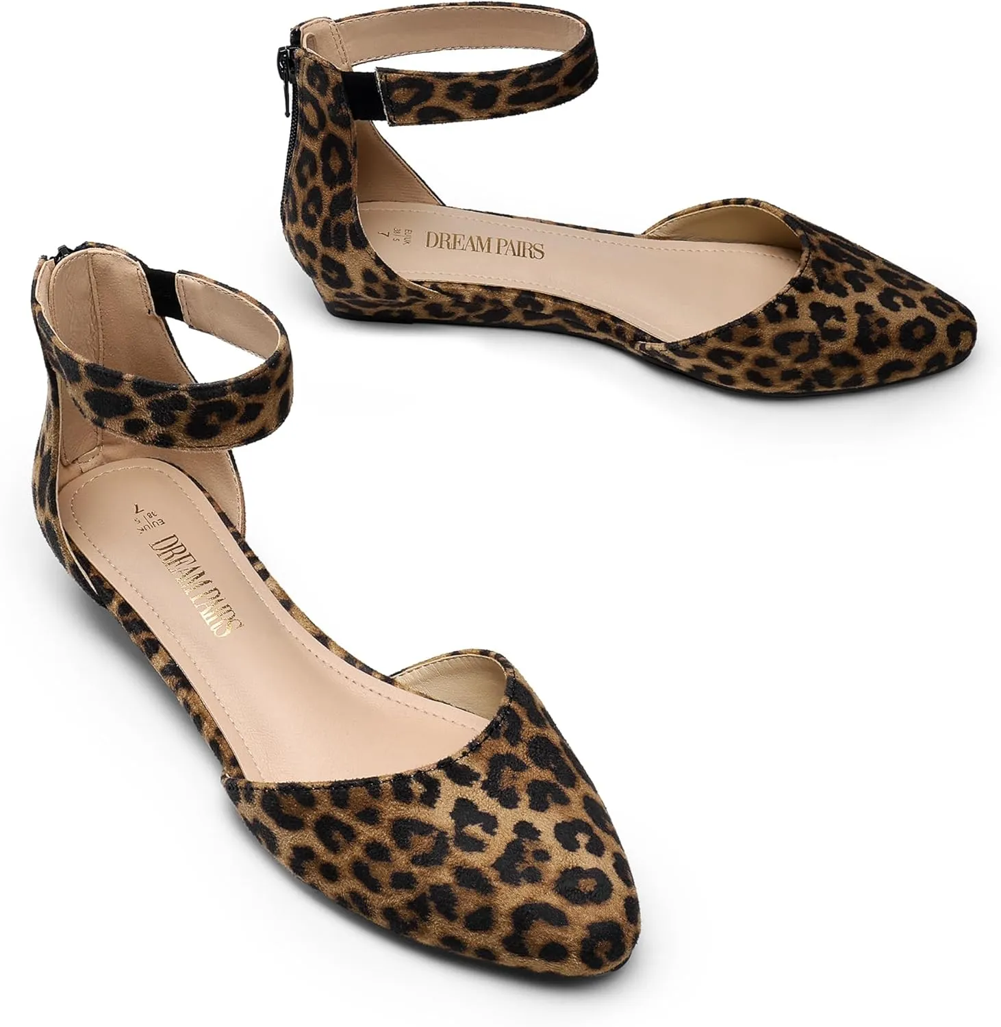 DREAM PAIRS Women's Low Wedge Ankle Strap Dress Flats Shoes