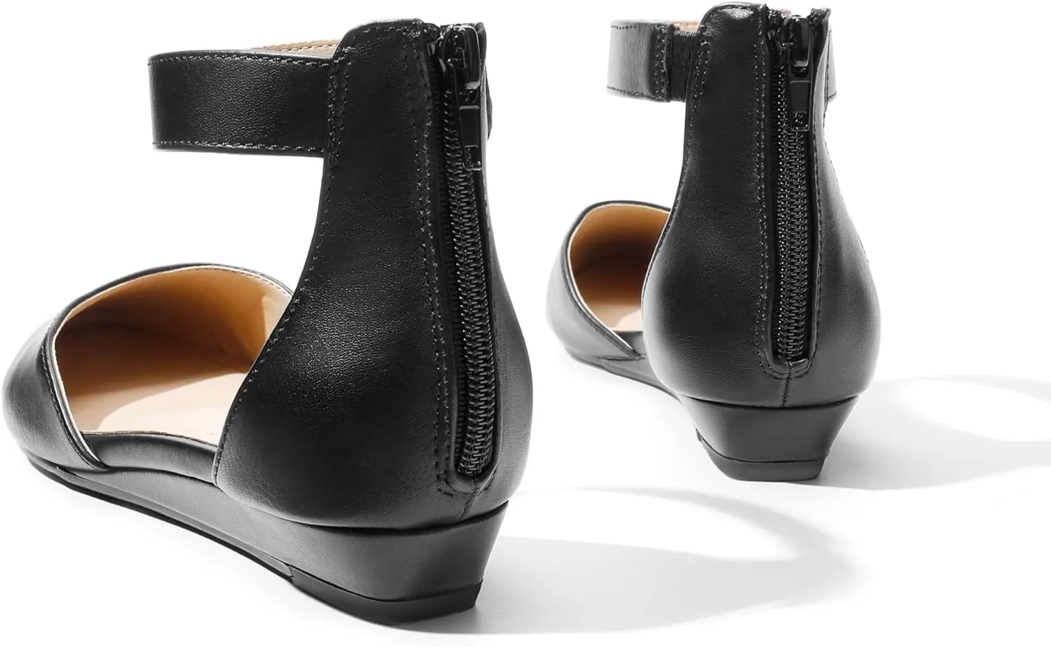 DREAM PAIRS Women's Low Wedge Ankle Strap Dress Flats Shoes