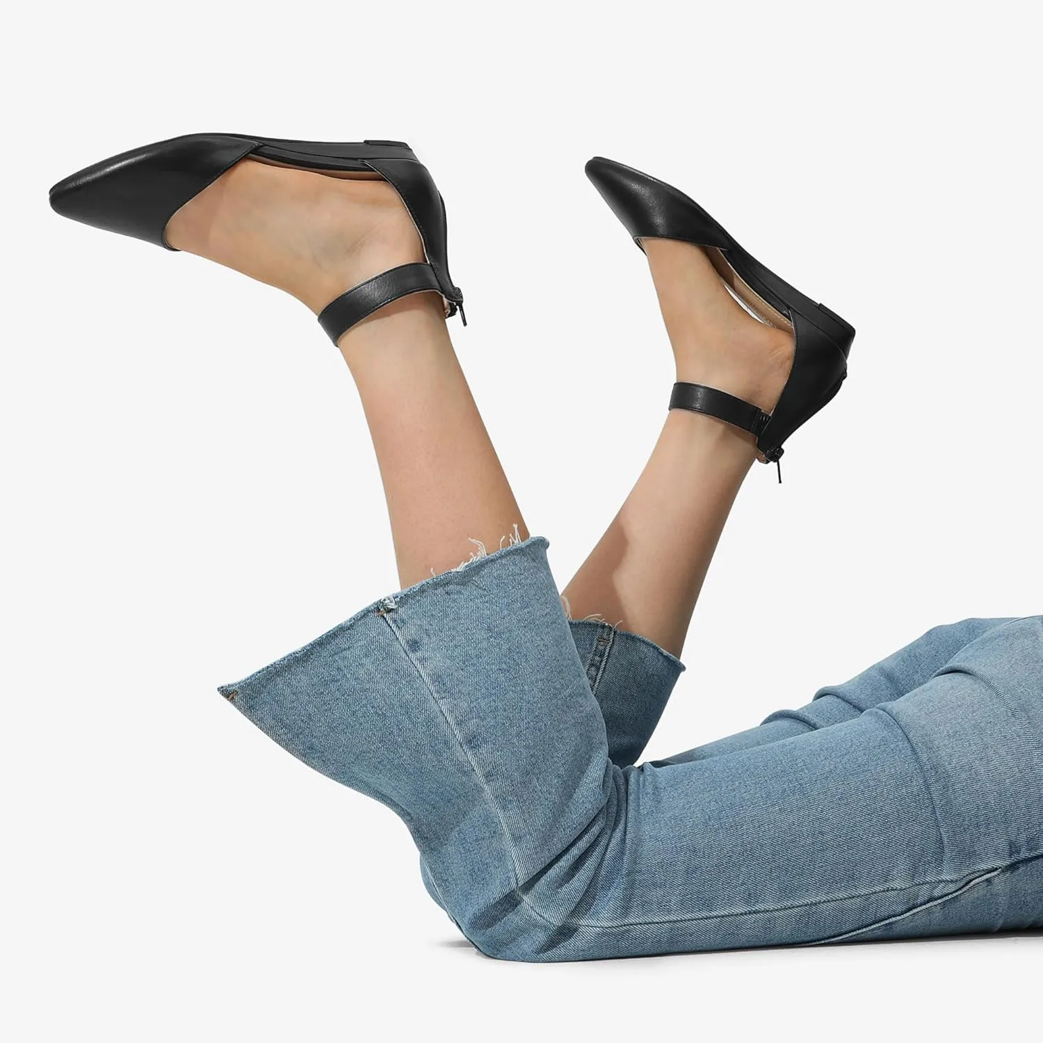 DREAM PAIRS Women's Low Wedge Ankle Strap Dress Flats Shoes
