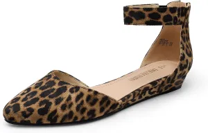 DREAM PAIRS Women's Low Wedge Ankle Strap Dress Flats Shoes