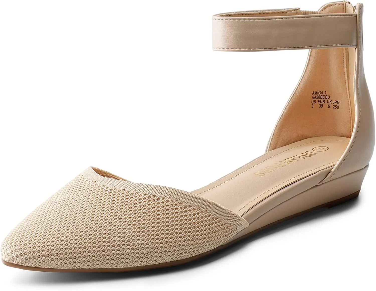 DREAM PAIRS Women's Low Wedge Ankle Strap Dress Flats Shoes