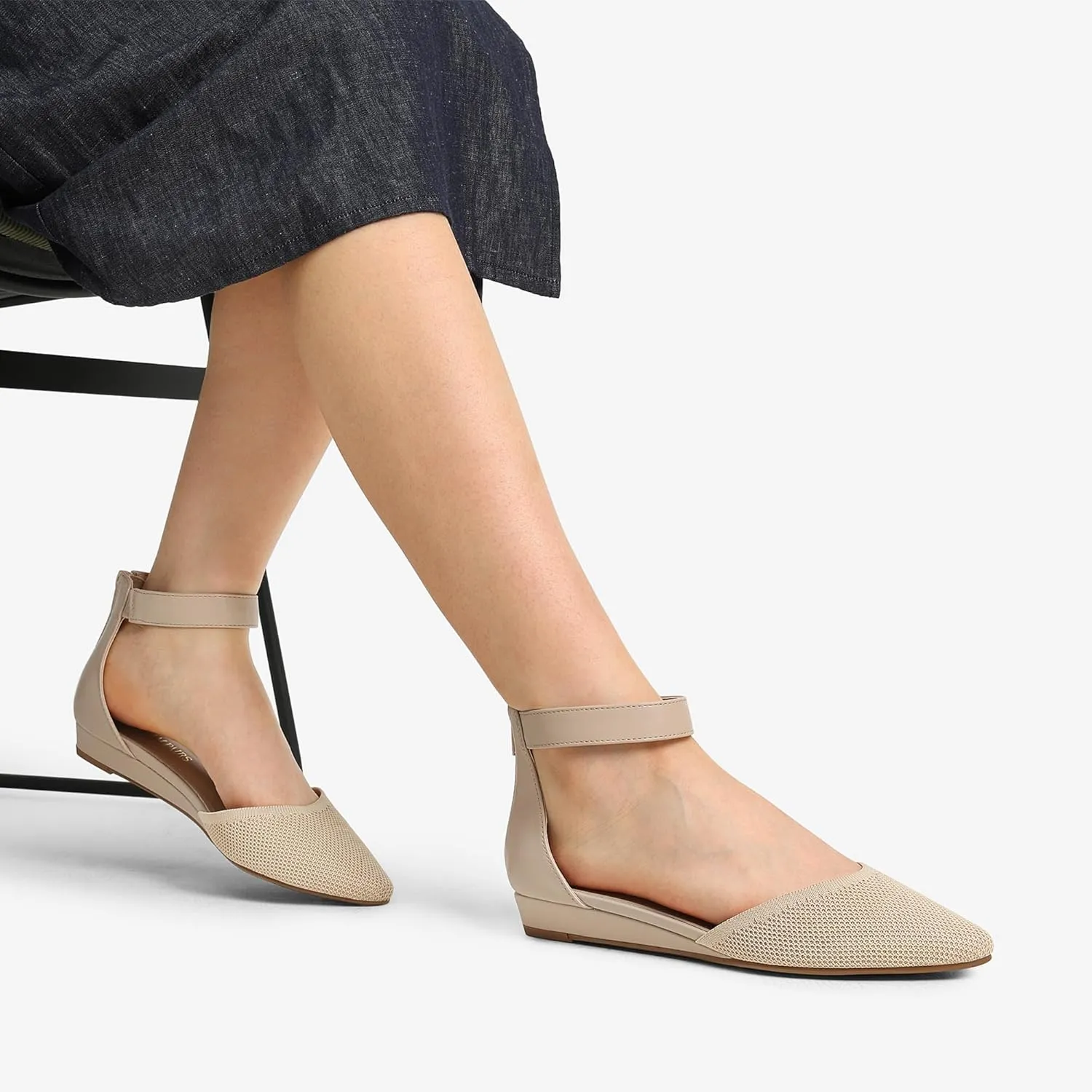 DREAM PAIRS Women's Low Wedge Ankle Strap Dress Flats Shoes
