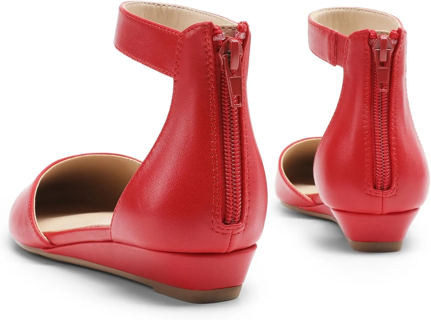 DREAM PAIRS Women's Low Wedge Ankle Strap Dress Flats Shoes
