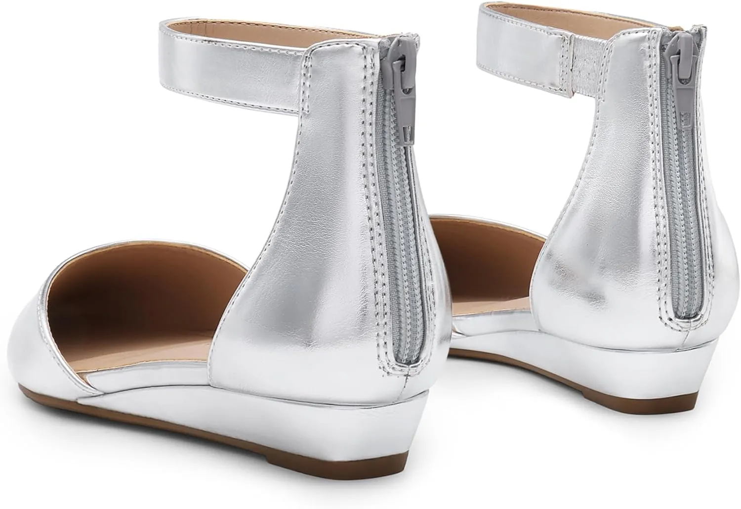 DREAM PAIRS Women's Low Wedge Ankle Strap Dress Flats Shoes