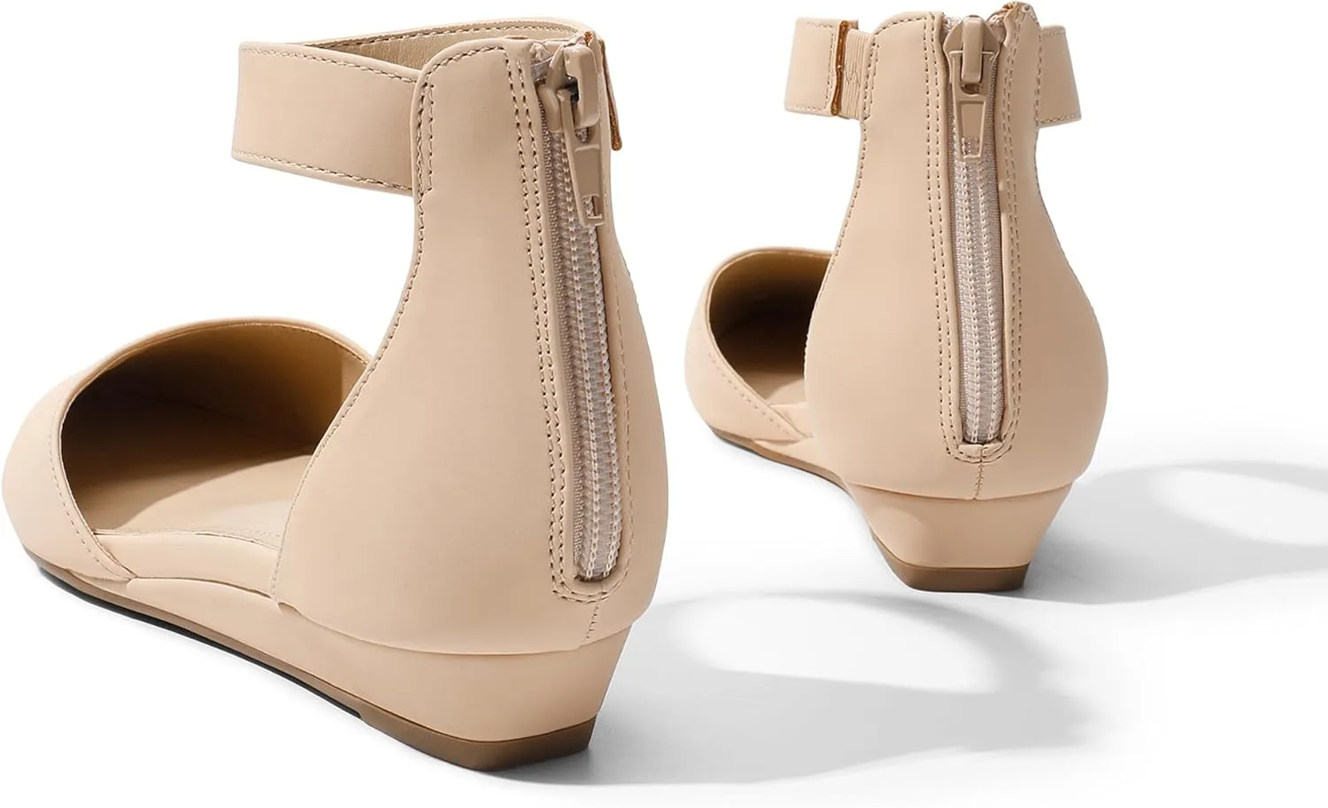 DREAM PAIRS Women's Low Wedge Ankle Strap Dress Flats Shoes