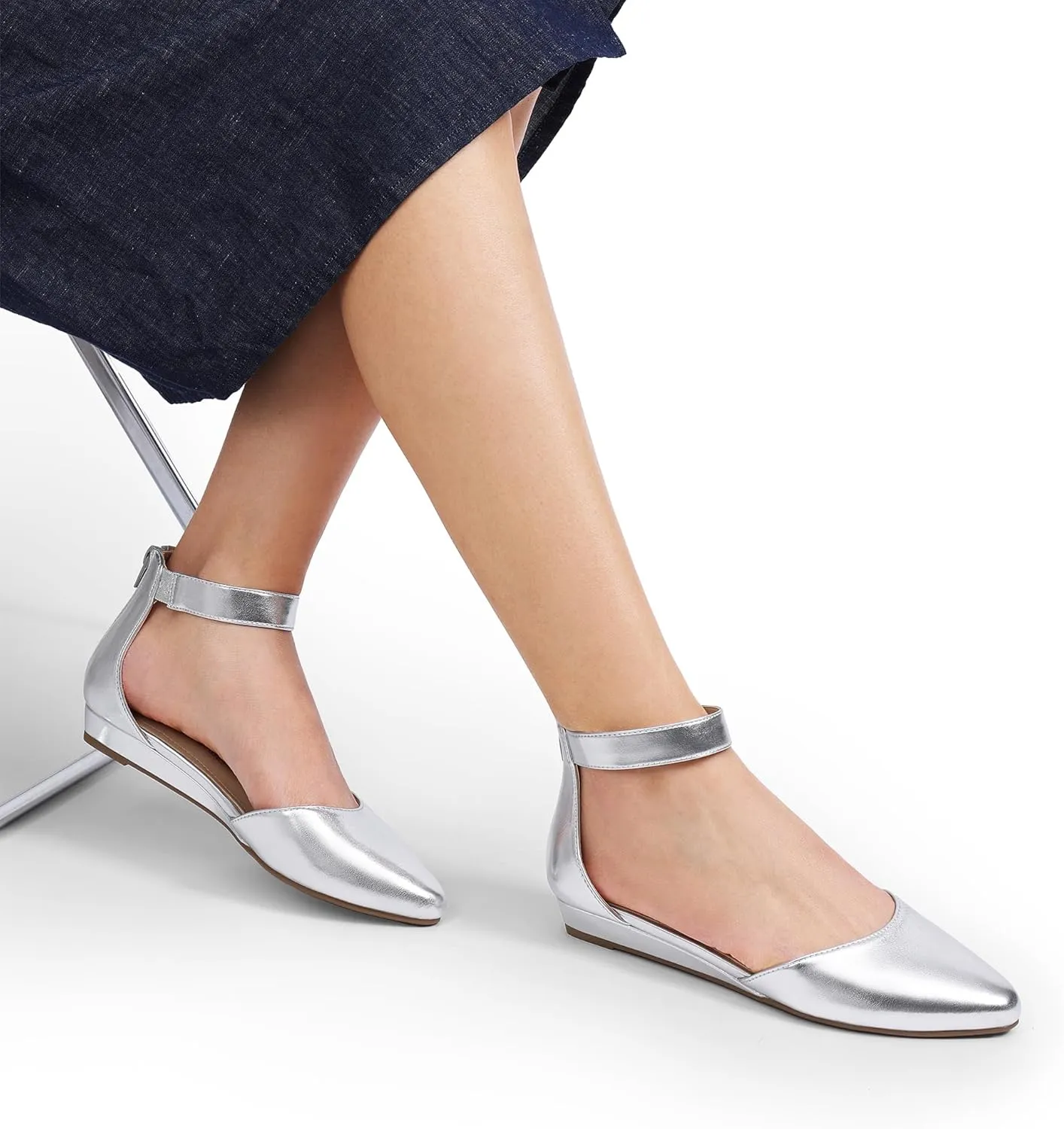 DREAM PAIRS Women's Low Wedge Ankle Strap Dress Flats Shoes