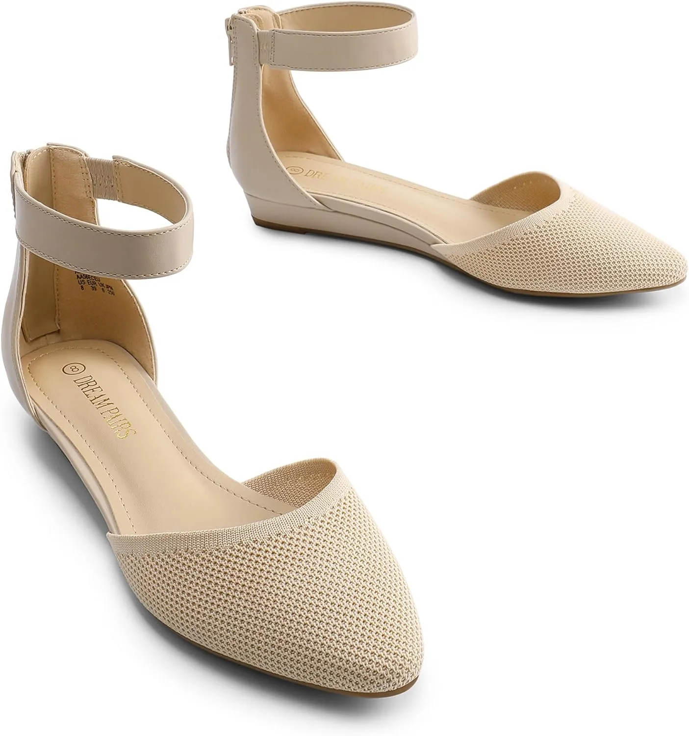 DREAM PAIRS Women's Low Wedge Ankle Strap Dress Flats Shoes