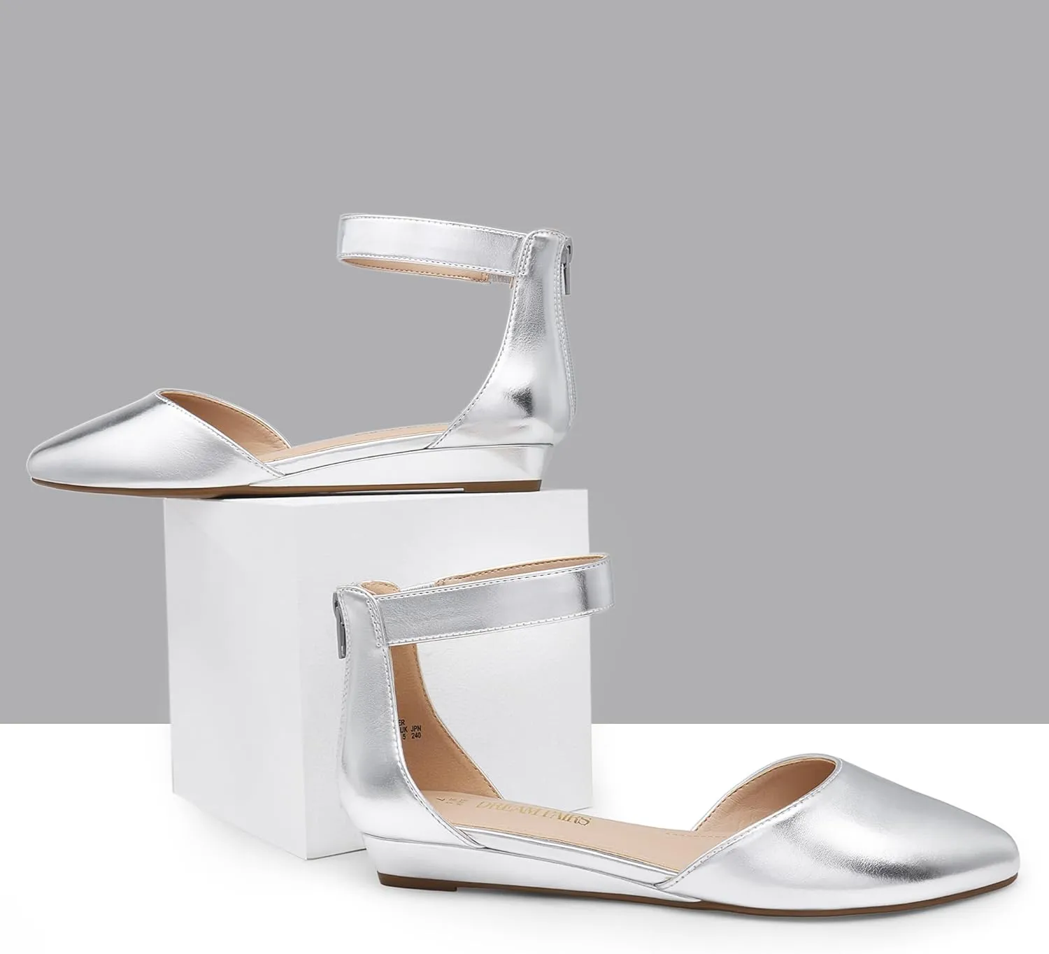 DREAM PAIRS Women's Low Wedge Ankle Strap Dress Flats Shoes