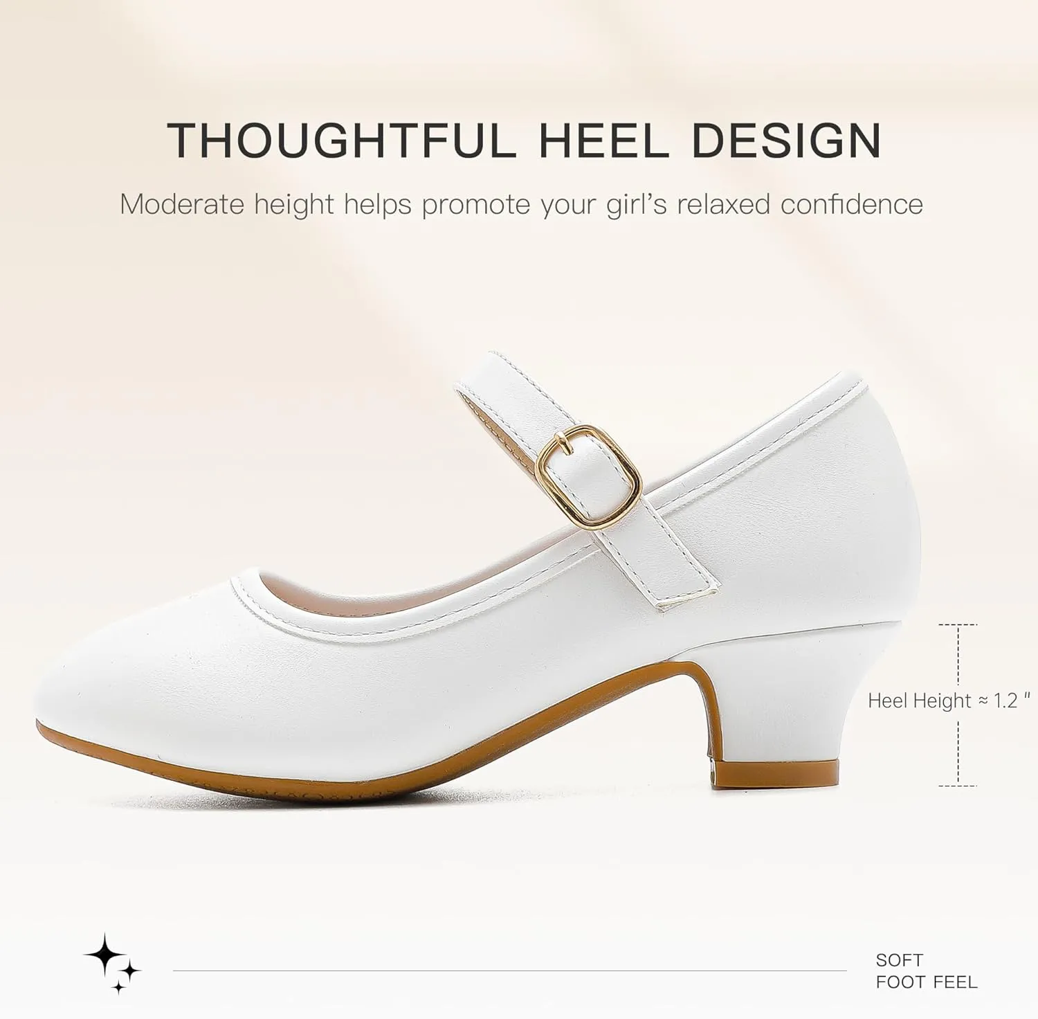 Dufannie Girls Dress Shoes Low Heel Princess Flats Mary Jane Flower Wedding Party Glitter Shoes for Kids Toddler