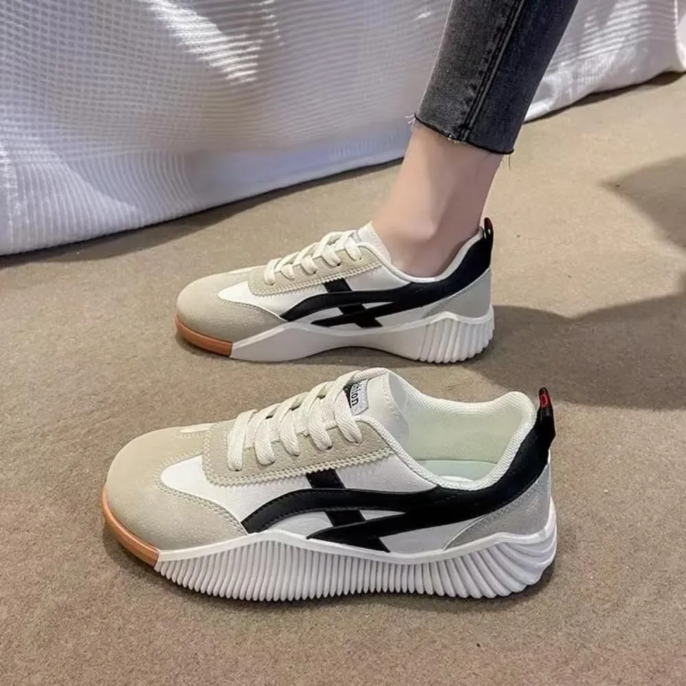 DYJAGYO Deflorence Women's Sneakers, Women's Casual Breathable Flat Non-Slip Running Shoes, Women's Retro Sneakers