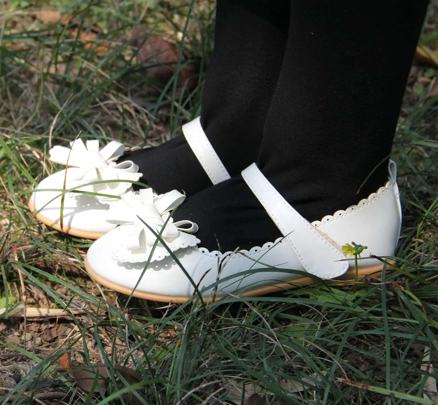 EIGHT KM Toddler Girls Dress Shoes – Girls Mary Jane Shoes | Mary Jane Flats - Ballet Flats – Party, Flower Girl, Wedding Dress Shoes for Girls – Comfortable & Non-Slip Design for Ages up to 7