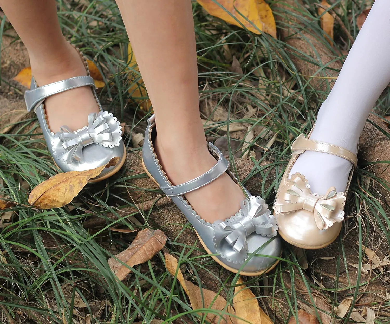 EIGHT KM Toddler Girls Dress Shoes – Girls Mary Jane Shoes | Mary Jane Flats - Ballet Flats – Party, Flower Girl, Wedding Dress Shoes for Girls – Comfortable & Non-Slip Design for Ages up to 7