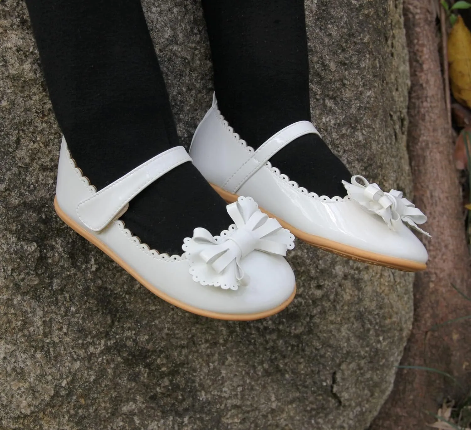 EIGHT KM Toddler Girls Dress Shoes – Girls Mary Jane Shoes | Mary Jane Flats - Ballet Flats – Party, Flower Girl, Wedding Dress Shoes for Girls – Comfortable & Non-Slip Design for Ages up to 7