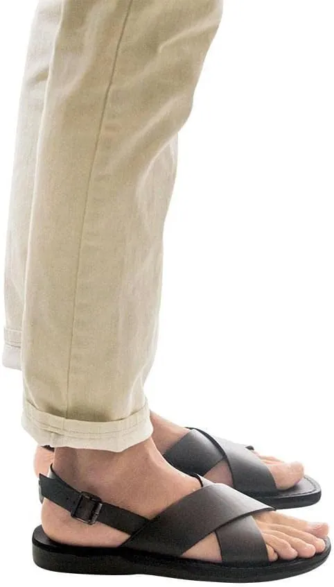 Elan Buckle - Leather Thick Strap Sandal - Mens Sandals