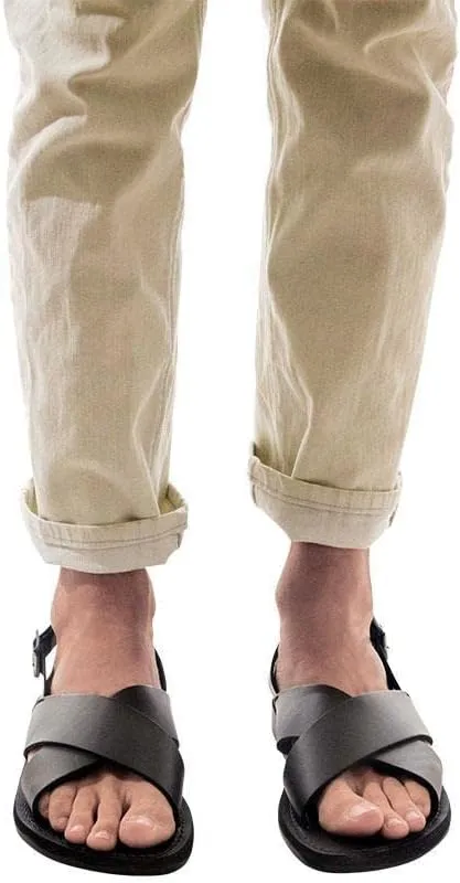 Elan Buckle - Leather Thick Strap Sandal - Mens Sandals