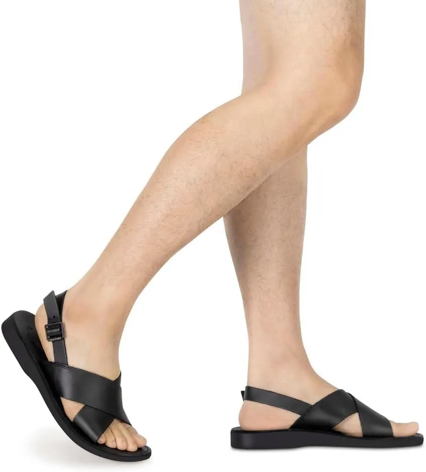 Elan Buckle - Leather Thick Strap Sandal - Mens Sandals