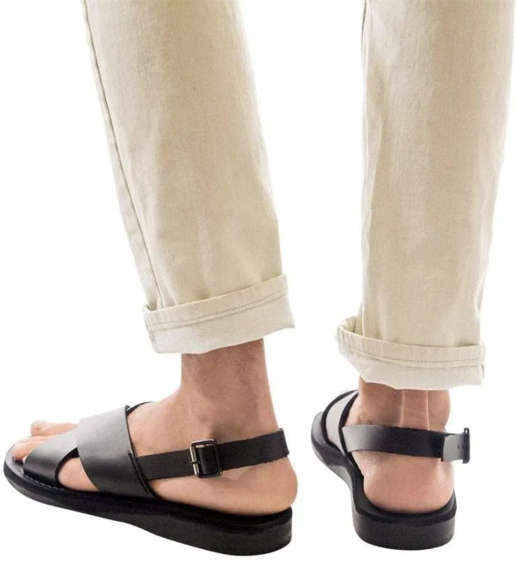 Elan Buckle - Leather Thick Strap Sandal - Mens Sandals