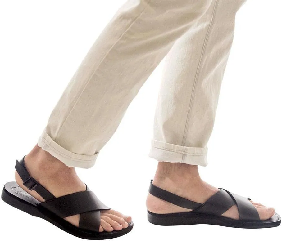 Elan Buckle - Leather Thick Strap Sandal - Mens Sandals